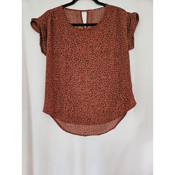 Hippie Rose Leopard Print Blouse NWT - Picture 1 of 7